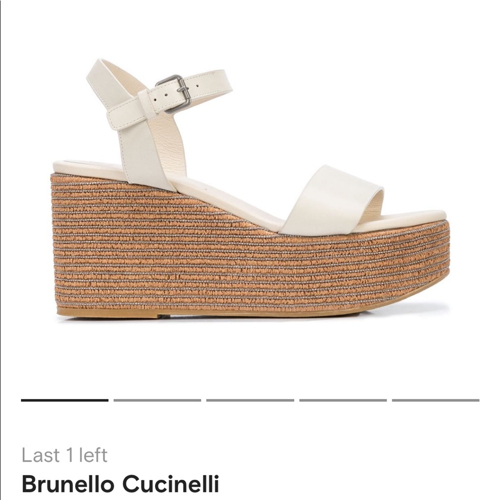 Brunello Cucinelli Leather Platform Sandals